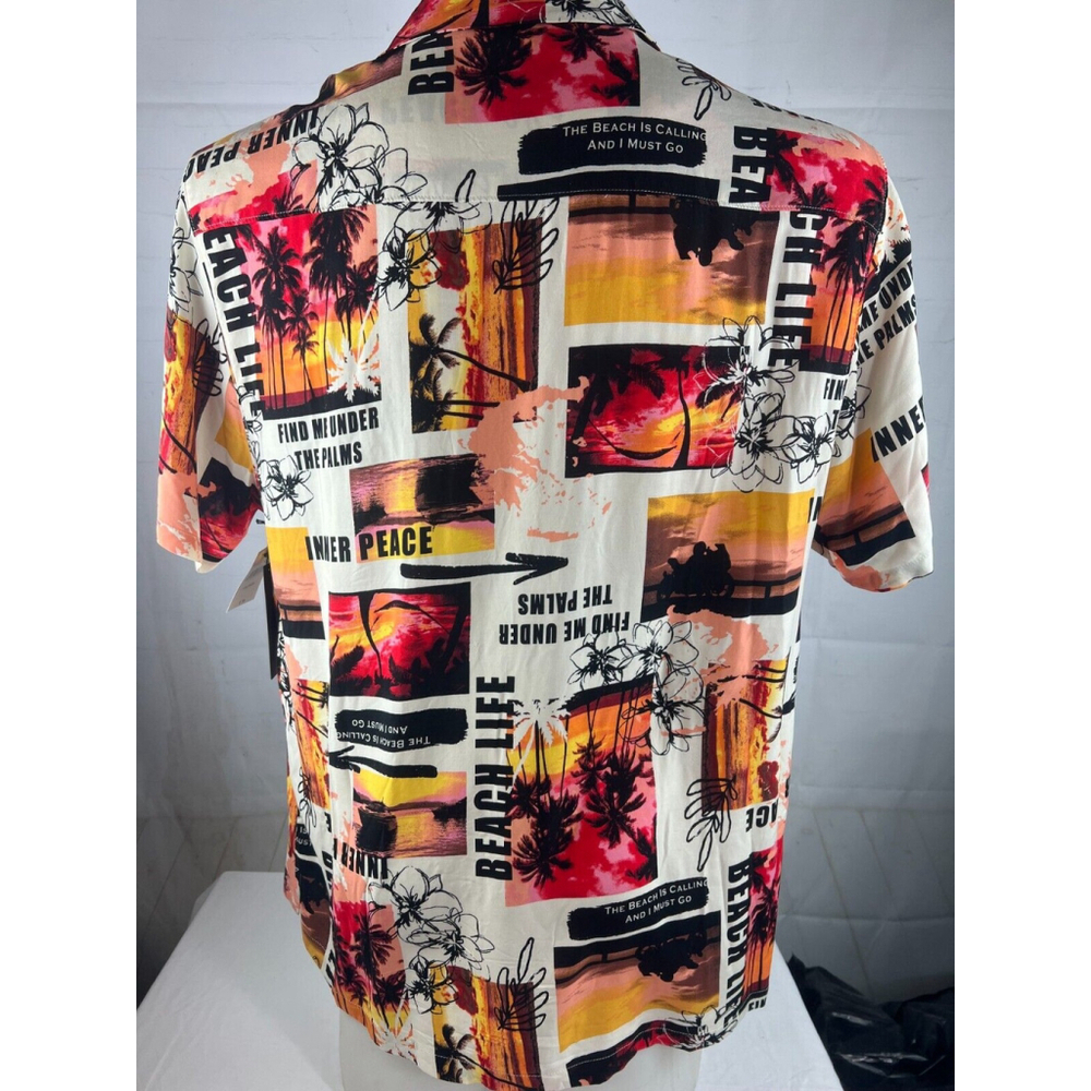 Men’s Jaywalker Rayon Short Sleeve Hawaiian Button-Up Shirt Size 2XL Beachy NWT - Picture 2 of 4